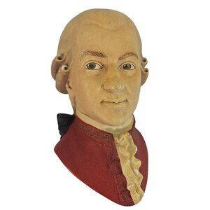 1991 Bossons England Mozart Wall Head Hand-Painted Plaster Bust Music Studio Art